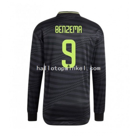 Real Madrid Voetbalshirt Karim Benzema 9 Heren Derde Tenue 2022-2023 Lange Mouw