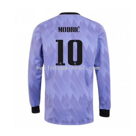 Real Madrid Voetbalshirt Modrić 10 Heren Uit Tenue 2022-2023 Lange Mouw