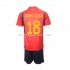 Spanje Voetbalshirt Jordi Alba 18 Kleuters/Kids Thuis Tenue WK 2022 Korte Mouw