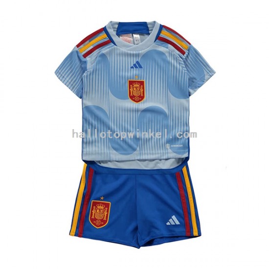 Spanje Voetbalshirt Kleuters/Kids Uit Tenue WK 2022 Korte Mouw