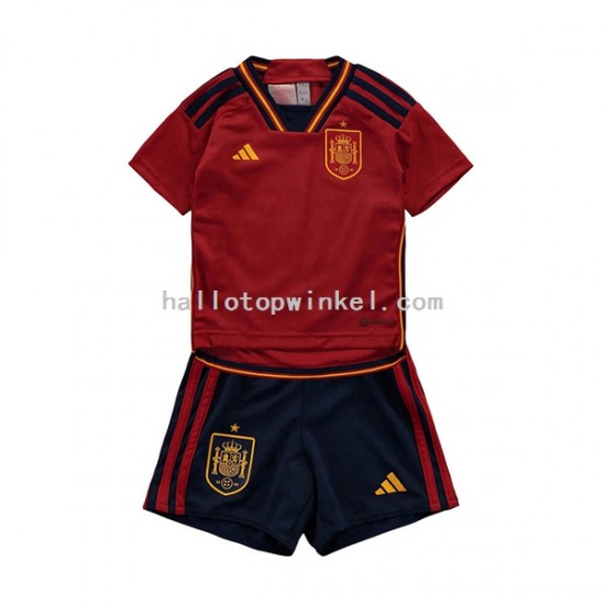 Spanje Voetbalshirt Kleuters/Kids Thuis Tenue WK 2022 Korte Mouw