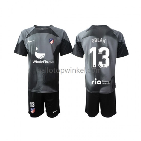 Atlético Madrid Voetbalshirt Jan Oblak 13 Doelman Kleuters/Kids Uit Tenue 2022-2023 Korte Mouw
