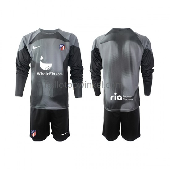 Atlético Madrid Voetbalshirt Doelman Kleuters/Kids Uit Tenue 2022-2023 Lange Mouw