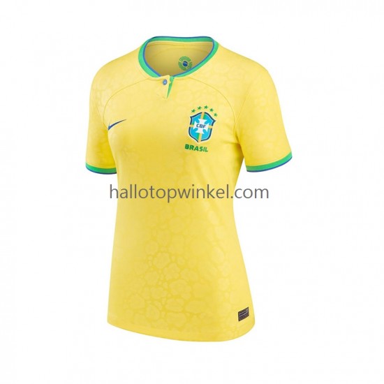 Brazilië Voetbalshirt Dames Thuis Tenue WK 2022 Korte Mouw