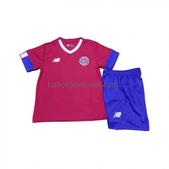 Costa Rica Voetbalshirt Kleuters/Kids Thuis Tenue WK 2022 Korte Mouw