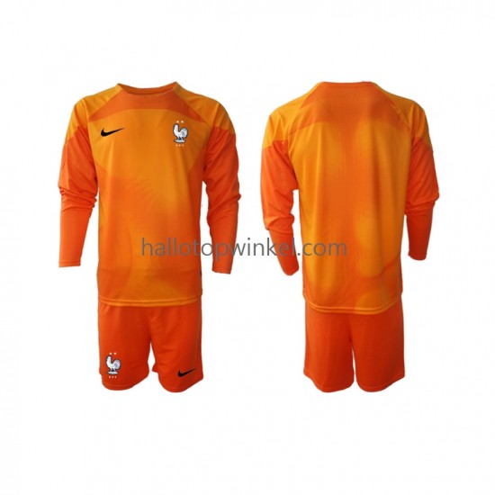 Frankrijk Voetbalshirt Doelman Kleuters/Kids Uit Tenue WK 2022 Lange Mouw