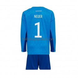 Duitsland Voetbalshirt Manuel Neuer 1 Doelman Kleuters/Kids Thuis Tenue WK 2022 Lange Mouw