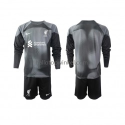 Liverpool Voetbalshirt Doelman Kleuters/Kids Uit Tenue 2022-2023 Lange Mouw