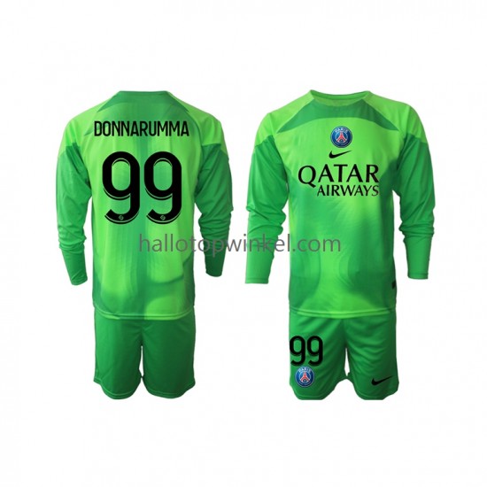 Paris Saint-Germain Voetbalshirt Donnarumma 99 Doelman Kleuters/Kids Thuis Tenue 2022-2023 Lange Mouw