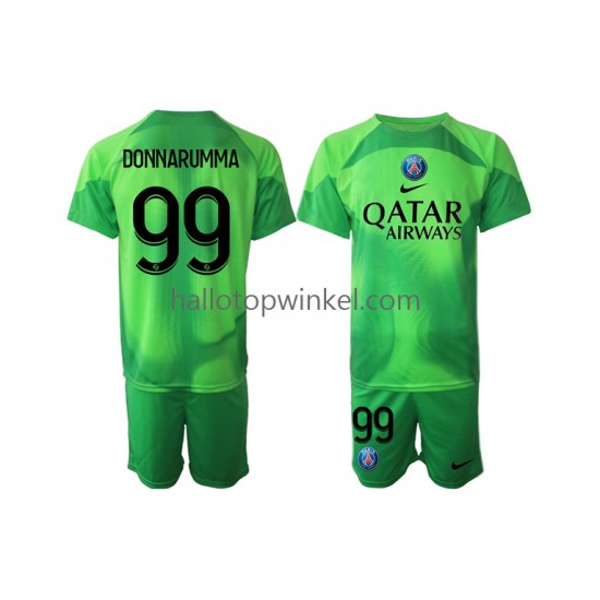 Paris Saint-Germain Voetbalshirt Donnarumma 99 Doelman Kleuters/Kids Thuis Tenue 2022-2023 Korte Mouw