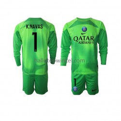 Paris Saint-Germain Voetbalshirt Keylor Navas 1 Doelman Kleuters/Kids Thuis Tenue 2022-2023 Lange Mouw