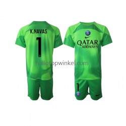 Paris Saint-Germain Voetbalshirt Keylor Navas 1 Doelman Kleuters/Kids Thuis Tenue 2022-2023 Korte Mouw