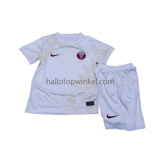 Qatar Voetbalshirt Kleuters/Kids Uit Tenue WK 2022 Korte Mouw