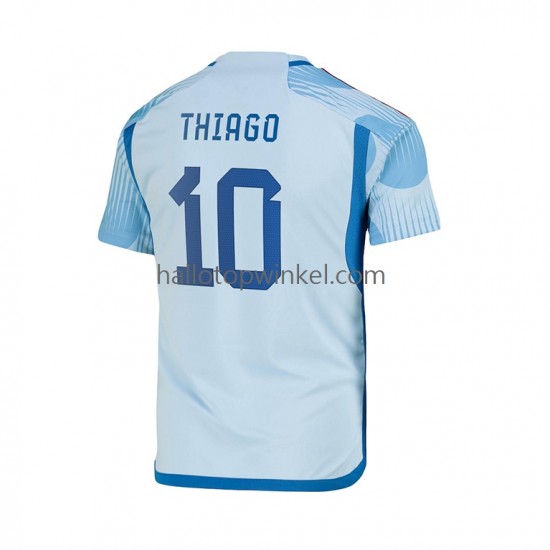 Spanje Voetbalshirt Thiago 10 Heren Uit Tenue WK 2022 Korte Mouw