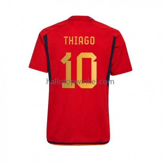 Spanje Voetbalshirt Thiago 10 Heren Thuis Tenue WK 2022 Korte Mouw