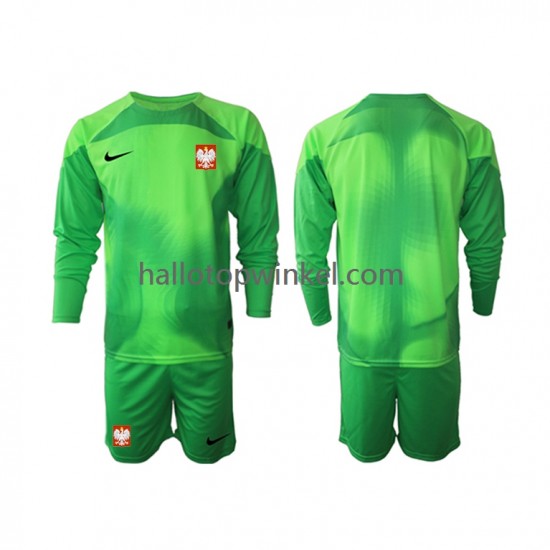 Polen Voetbalshirt Doelman Kleuters/Kids Thuis Tenue WK 2022 Lange Mouw