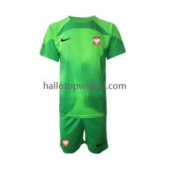 Polen Voetbalshirt Doelman Kleuters/Kids Thuis Tenue WK 2022 Korte Mouw