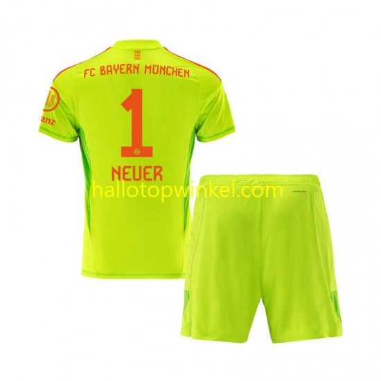 FC Bayern München Voetbalshirt Manuel Neuer 1 Doelman Kleuters/Kids Thuis Tenue 2024-2025 Korte Mouw