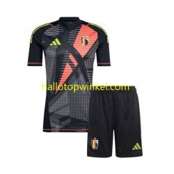 België Voetbalshirt Doelman Kleuters/Kids Thuis Tenue Euro 2024 Korte Mouw