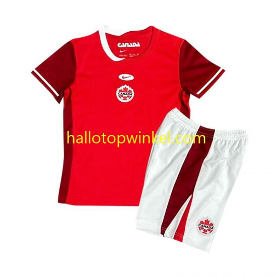 Canada Voetbalshirt Kleuters/Kids Thuis Tenue 2024 Korte Mouw