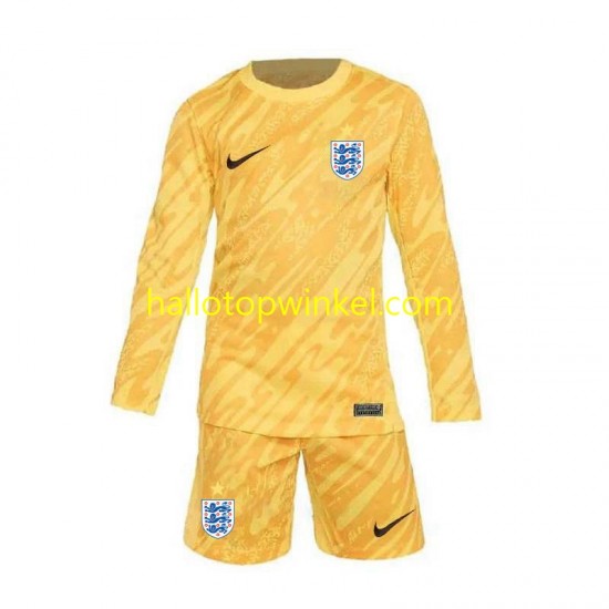 Engeland Voetbalshirt Doelman Kleuters/Kids Uit Tenue Euro 2024 Lange Mouw