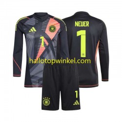 Duitsland Voetbalshirt Manuel Neuer 1 Doelman Kleuters/Kids Thuis Tenue Euro 2024 Lange Mouw