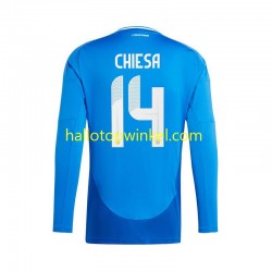 Italië Voetbalshirt Chiesa 14 Heren Thuis Tenue Euro 2024 Lange Mouw