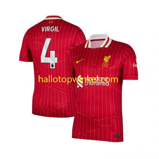 Liverpool Voetbalshirt Virgil van Dijk 4 Heren Thuis Tenue 2024-2025 Korte Mouw