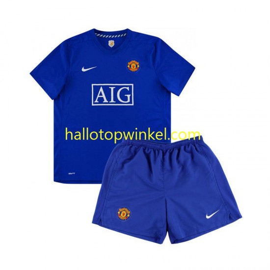 Manchester United Voetbalshirt Retro Kleuters/Kids Uit Tenue 2008 Korte Mouw