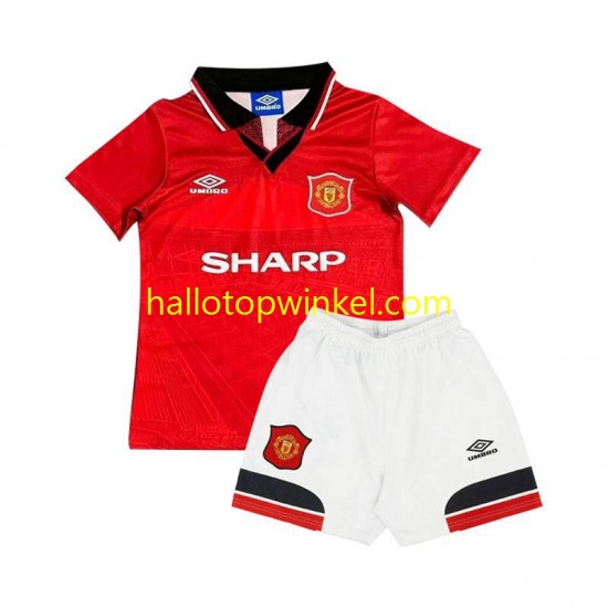 Manchester United Voetbalshirt Retro Kleuters/Kids Thuis Tenue 1994 Korte Mouw