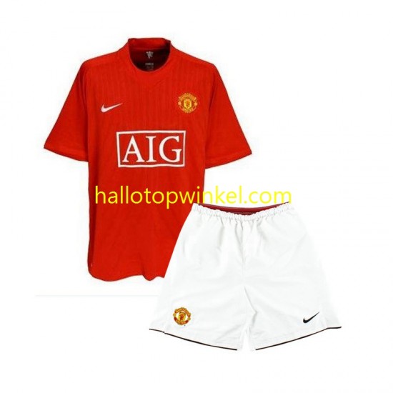 Manchester United Voetbalshirt 2007 Retro Kleuters/Kids Thuis Tenue Korte Mouw