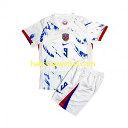 Noorwegen Voetbalshirt Erling Haaland 9 Kleuters/Kids Uit Tenue 2024 Korte Mouw