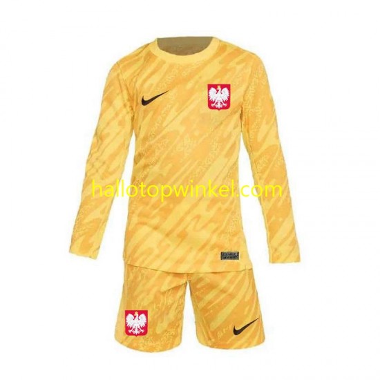Polen Voetbalshirt Doelman Kleuters/Kids Thuis Tenue Euro 2024 Lange Mouw