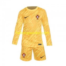 Portugal Voetbalshirt Doelman Kleuters/Kids Thuis Tenue Euro 2024 Lange Mouw