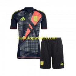Spanje Voetbalshirt Doelman Kleuters/Kids Uit Tenue Euro 2024 Korte Mouw