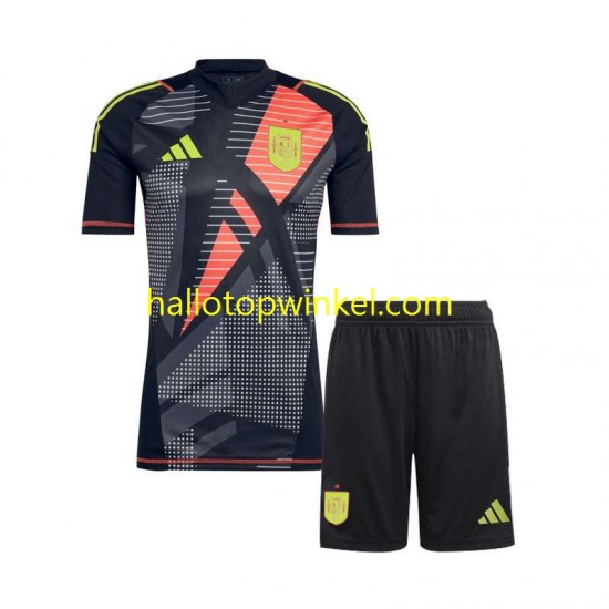 Spanje Voetbalshirt Doelman Kleuters/Kids Uit Tenue Euro 2024 Korte Mouw
