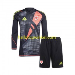 Wales Voetbalshirt Doelman Kleuters/Kids Thuis Tenue 2024 Lange Mouw