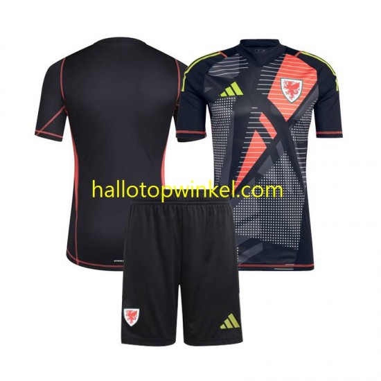 Wales Voetbalshirt Doelman Kleuters/Kids Thuis Tenue 2024 Korte Mouw